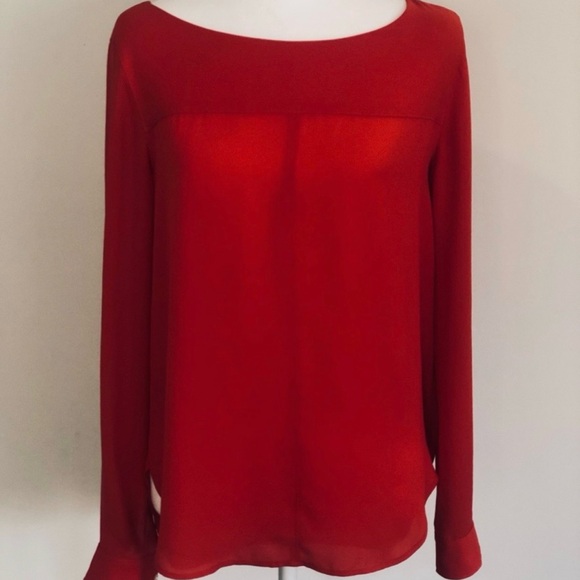 LOFT Tops - Ann Taylor Loft women size XS long sleeve red blouse top